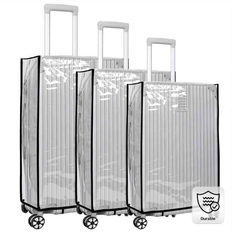 Luggage Protective Cover Transparent - 3 szt. Elastyczne, przezroczyste pokrowce ochronne