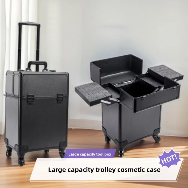 Luggage - Przenośny organizer do kosmetyków, duża pojemność,