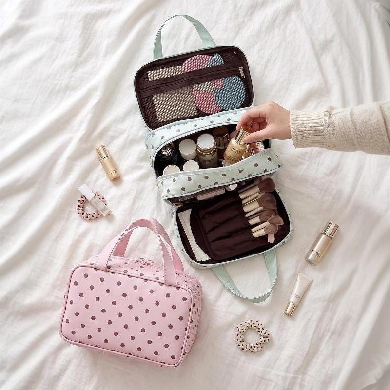 Cosmetic Bags - Kosmetyczka w kropki, wodoodporna, wykonana ze
