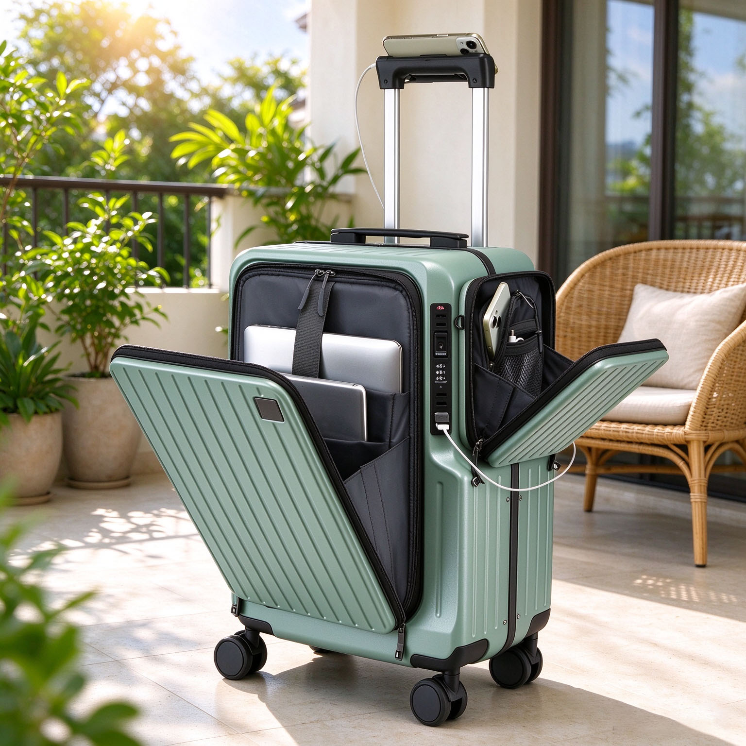 Walizka podróżna z otworem z p – Spinner Wheel Rolling Suitcase 20 Inch recenzja i cena