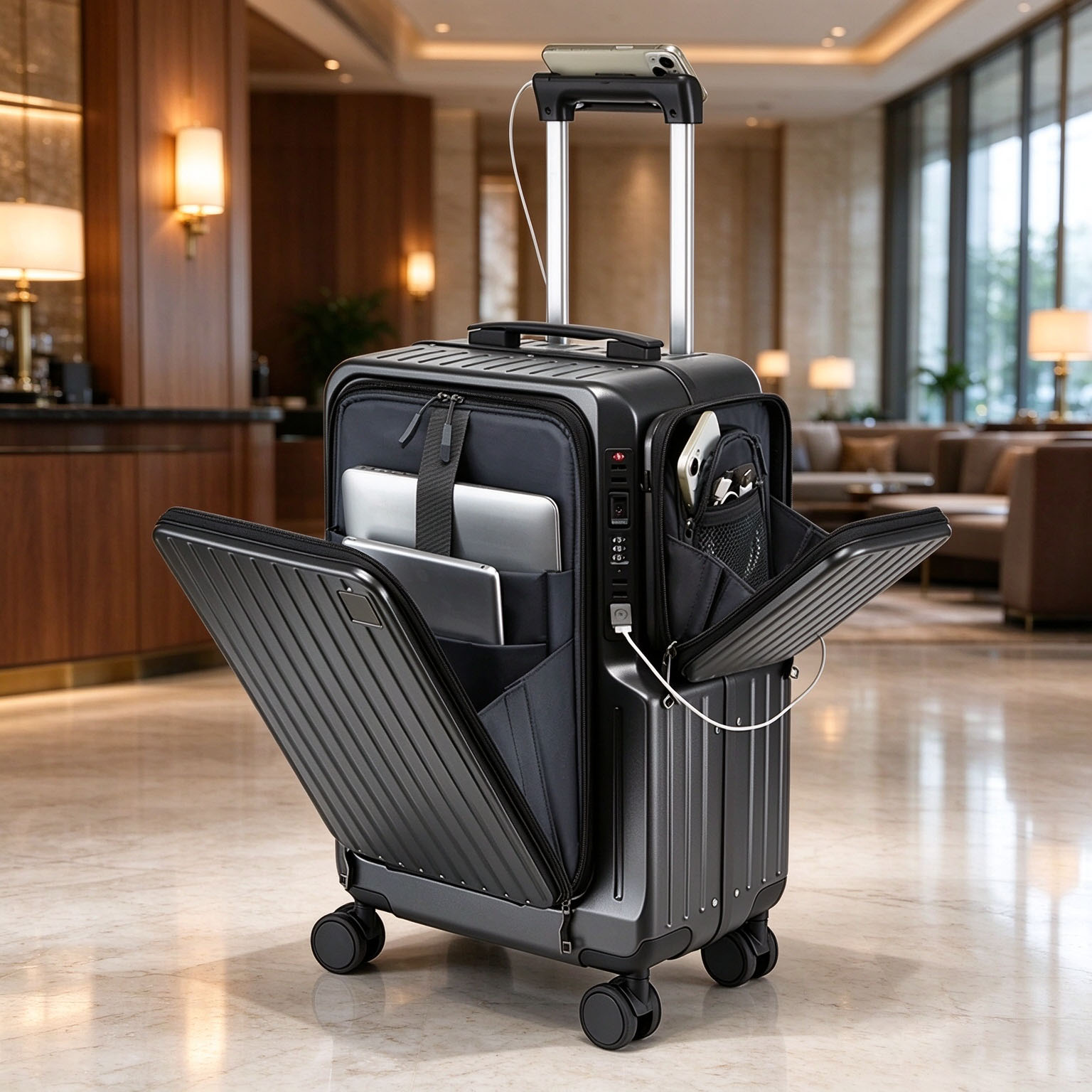 Walizka podróżna z otworem z p – Spinner Wheel Rolling Suitcase 20 Inch recenzja i cena